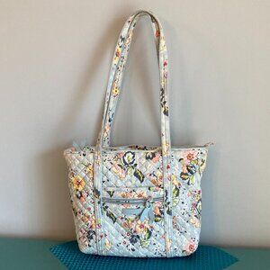 Vera Bradley Small Tote Bag Floating Garden Pastel Blue Floral